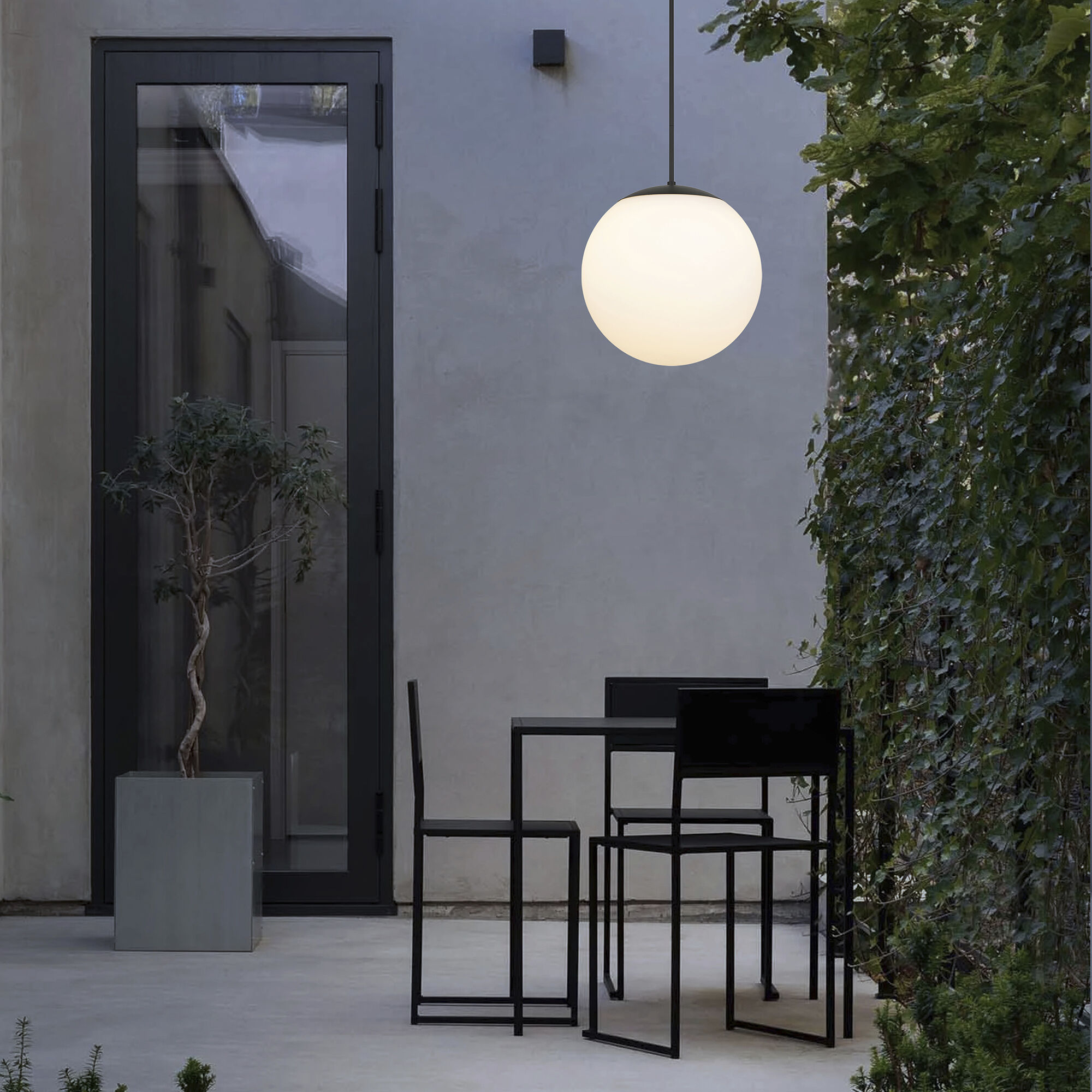 Rondure LED 18 inch Sand Black Outdoor Pendant